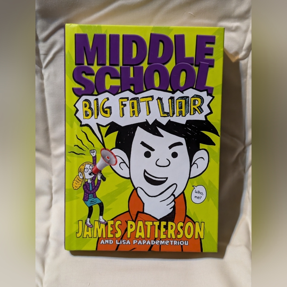 Middle School Big Fat Liar Book by James Patterson - Yellow Cover